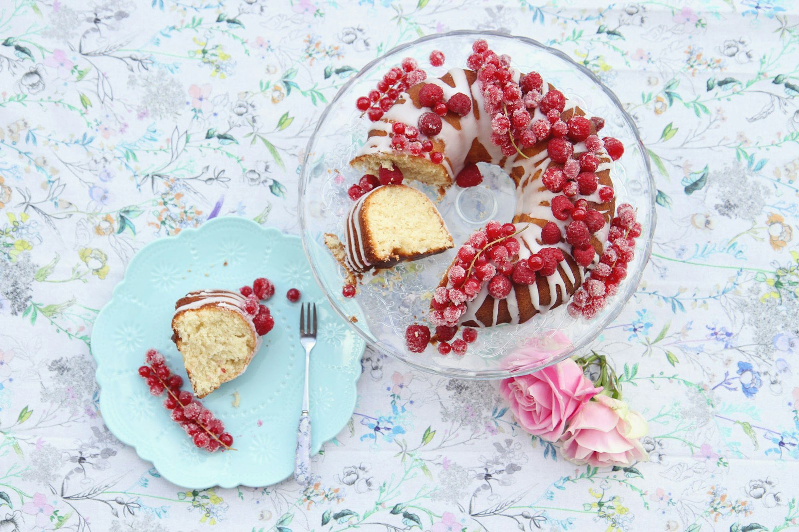 Strawberry cream cake slice